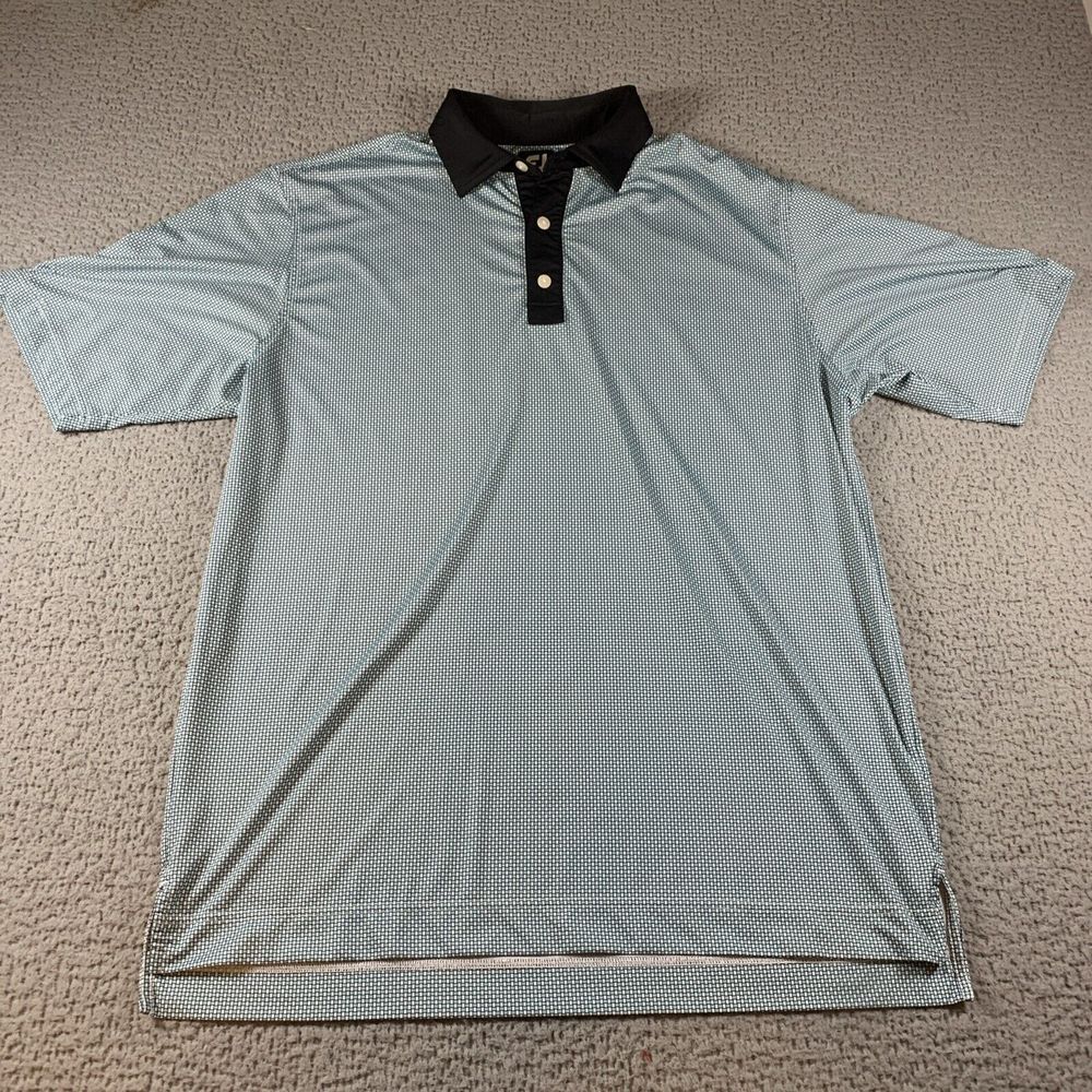 FootJoy Light Blue Polo Shirt with Black Collar
